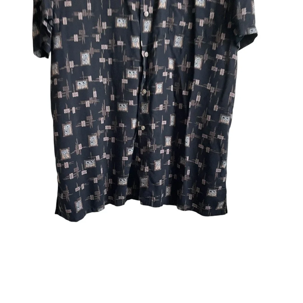 Foundry Mens Shirt XLT Palm Tree All Over‎ Print Rayon Button Up Travel Office